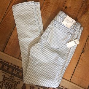 GAP Size 14R Super SkinnyFit PINSTRIPE Blue White Cotton 5-pocket Train $49 NEW